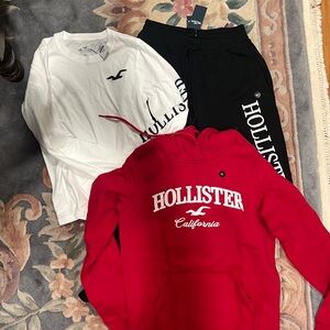 Hollister bundle- long sleeve tee, sweatpants and sweatshirt